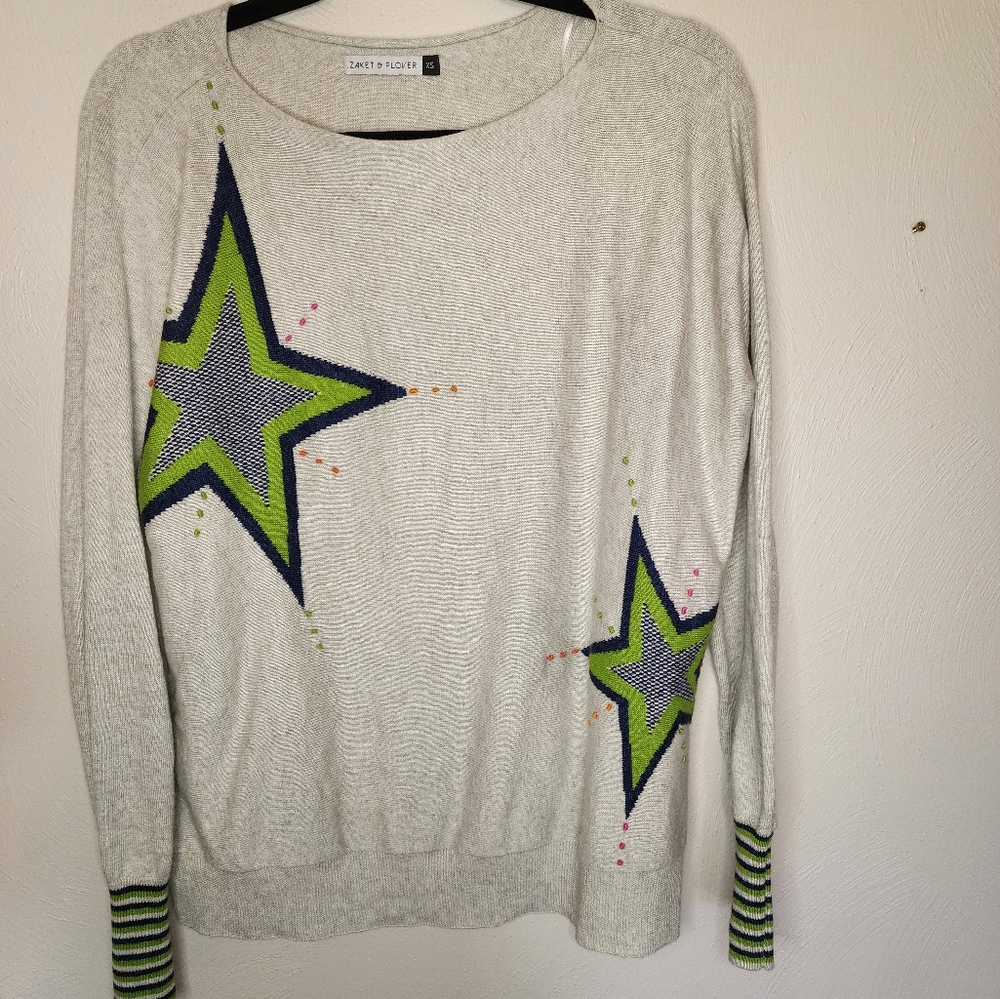 Zacket and plover cashmere star sweater